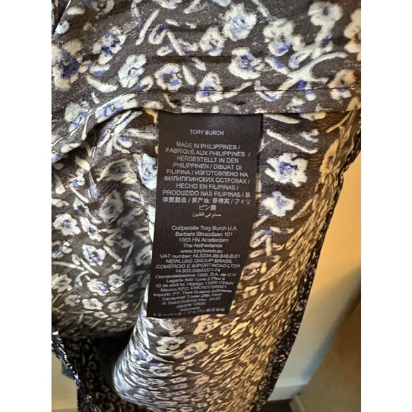 Tory Burch Silk Floral Tie-Neck Blouse, Size 2 - Picture 4 of 5